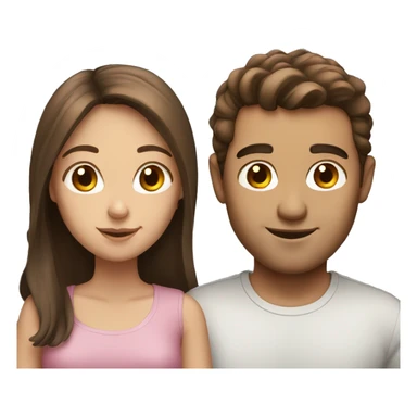 guy with brown hair and a girl with brown hair sticker