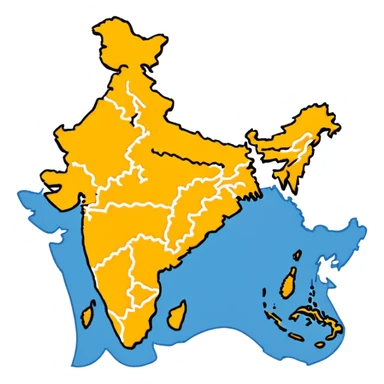Undevided India map with saffron colour ( akhand Bharat )  sticker