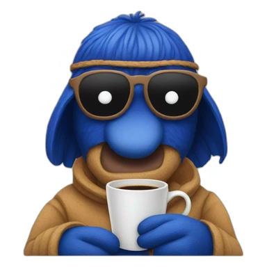 Grover with coffee sticker