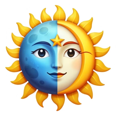 a beautiful sun and moon sticker