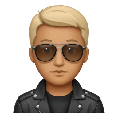 Biker Gang with Sunglasses, Man with black leather jacket, sunglasses sticker