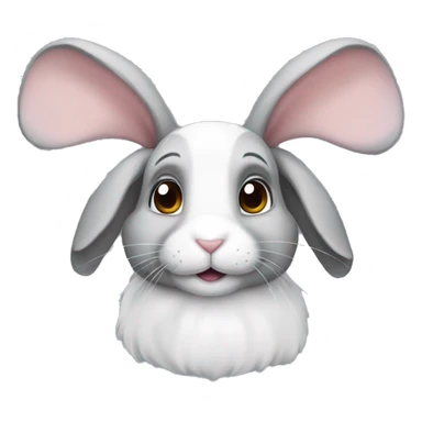 lop ear gray rabbit sticker