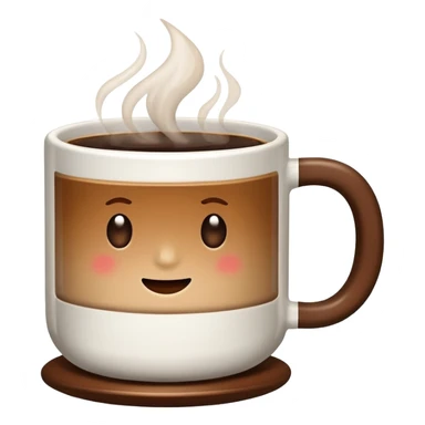 plain mug of steaming coffee sticker
