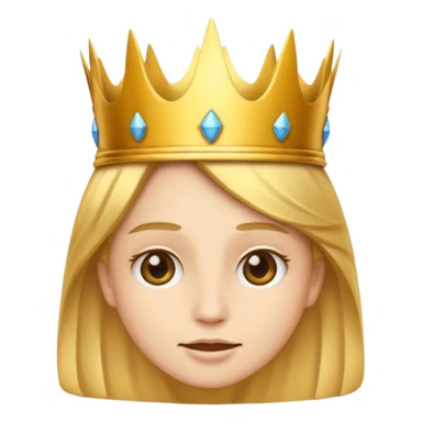 
“Please design an emoji with this face 😌 and add a crown on top of it.”

 sticker