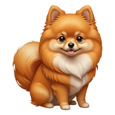 Cinematic Noble Orange Pomeranian Portrait Emoji, Poised and regal, with a compact, fluffy build and a meticulously groomed vibrant orange coat, deep-set soulful brown eyes, Simplified yet sharp and sophisticated features, highly detailed, glowing with a soft, dignified glow, high shine, intelligent and spirited, stylized with an air of elegance, focused and attentive, soft glowing outline, capturing the essence of a watchful and confident companion, so majestic it feels as though it could prance out of the screen with effortless authority! sticker