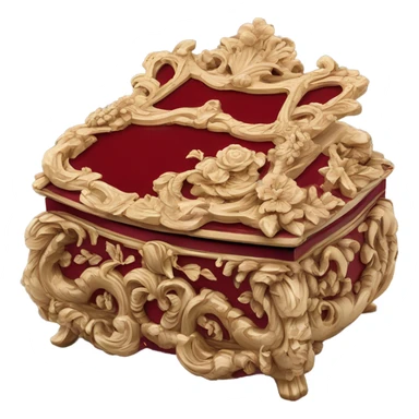 rococo red jewelry box sticker