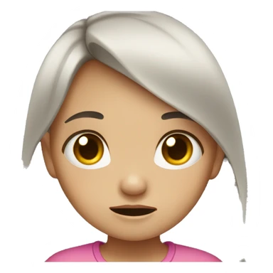 a little girl with dark hair and light skin crying sticker