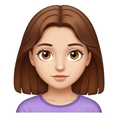Girl with Brown Hair and Brown eyes sticker