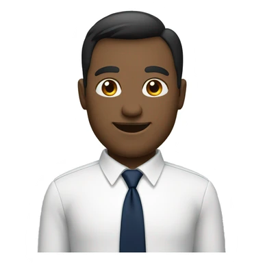 A modern man with glass white shirt and  navy blue tie saying hi sticker
