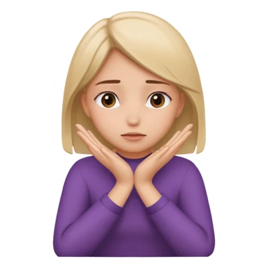 девочка  сидит и закрывает руками лицо sticker