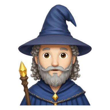 curly haired wizard sticker