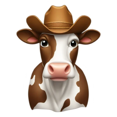 cow with cowboy hat sticker