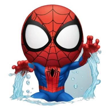 spiderman in water sticker