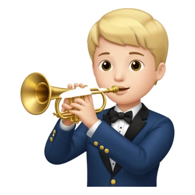 Boy playing trumpet sticker