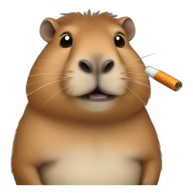 Capybara smoking a cigarette sticker