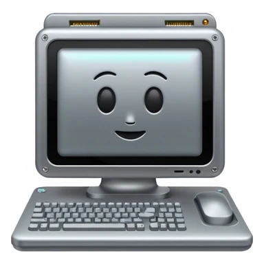 computer with cpu sticker