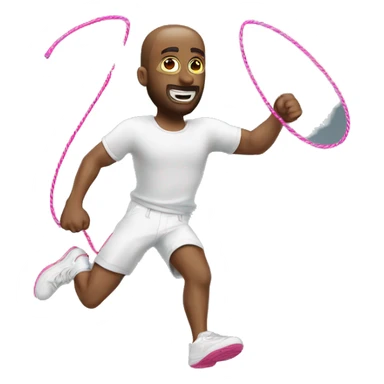 White man jump on skipping rope TJ sticker