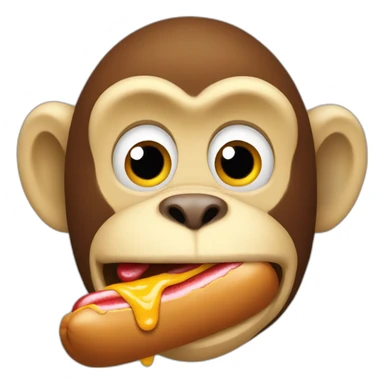 Monkey eating hotdog sticker