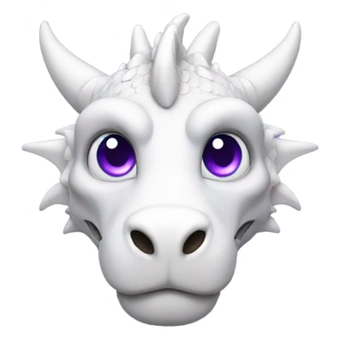 white dragon with blue eyes with purple accents sticker