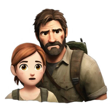 The last of us joel and ellie shocked sticker