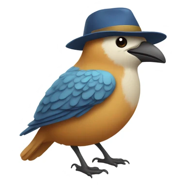 Bird wearing a hat sticker