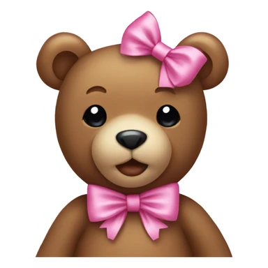 Teddy bear with a cute pink bow sticker