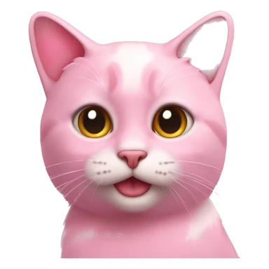 Eine süße Katze mit einem Herz und eher in rosa gehalten sticker