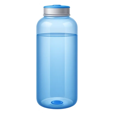Blue plastic water bottle sticker