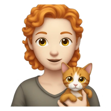 ginger non-binary holding a cat sticker