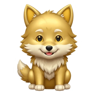 Gold wolf chibi full body sticker