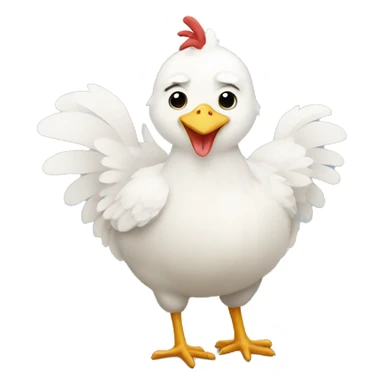 cute white chicken emoji sticker