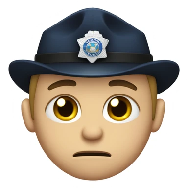 police officer with stream of tears under his eyes, crying sticker