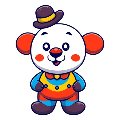 bear clown sticker