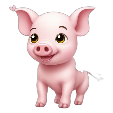 Cute piglet with wings sticker