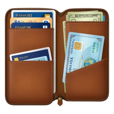 Travel wallet – larger, holds passport and tickets.
 sticker