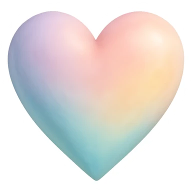 heart with a soft pastel gradient, realistic digital art style, no background sticker
