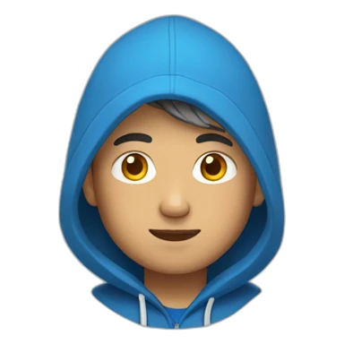 asian man with blue hoodie sticker