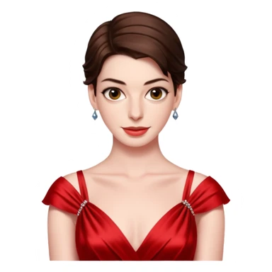 Anne Hathaway in red dress, hot sticker
