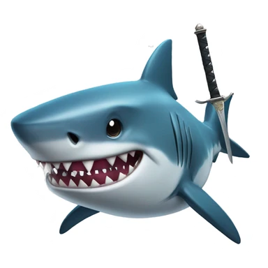 Shark with sword sticker