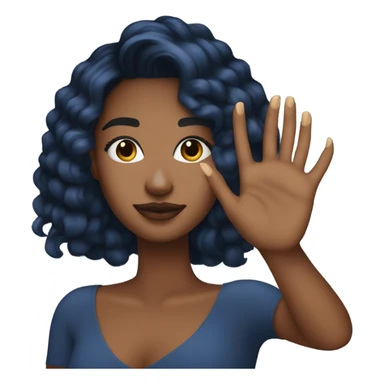 Long dark blue nails on medium skinton sticker