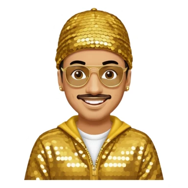 Ali G with gold sequin outfit sticker