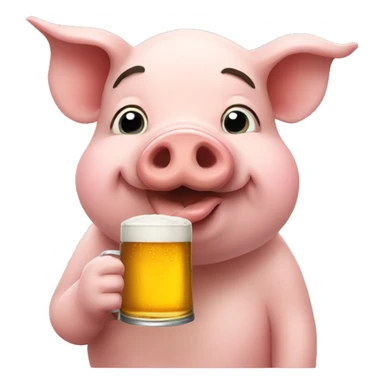 Pig drinking beer sticker