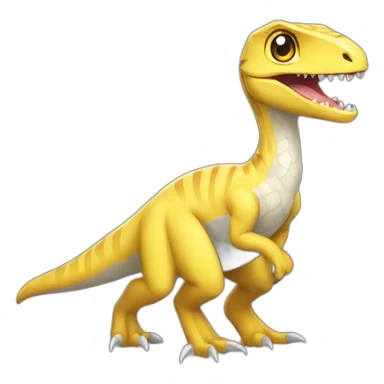 cute yellow velociraptor pokemon sticker