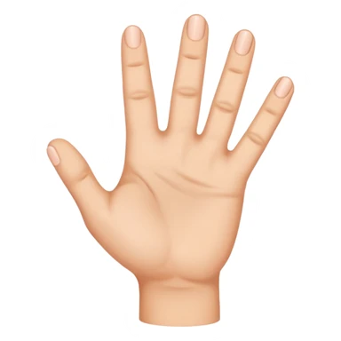 A hand with five fingers raises its  three fingers  sticker