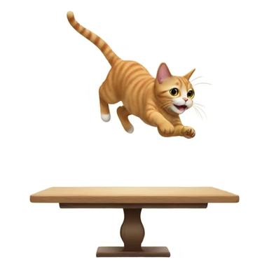 cat jumping on the table sticker