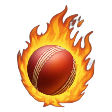 Cricket ball on fire sticker