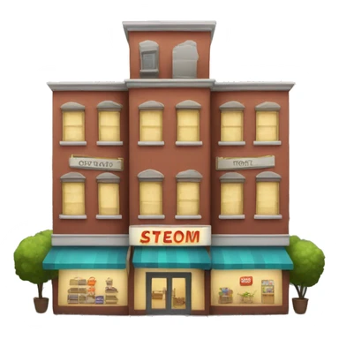 Store with apartments sticker