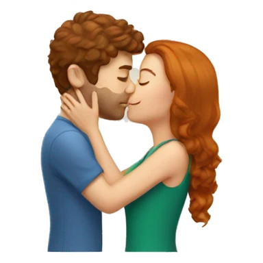 Brunette girl kissing ginger guy sticker