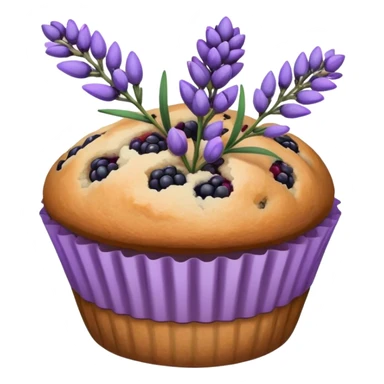 Lavender flower sprig muffin with berries sticker
