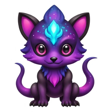 Epic Edgy Cute Colorful Vibrant Dark Nebula Modern Vernid-Protogen-creature-animal, full body sticker